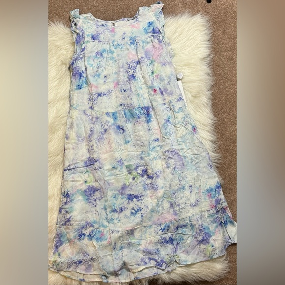 New Dex Watercolor Pastel Ruffle Sleeve Babydoll Dress - Picture 2 of 4